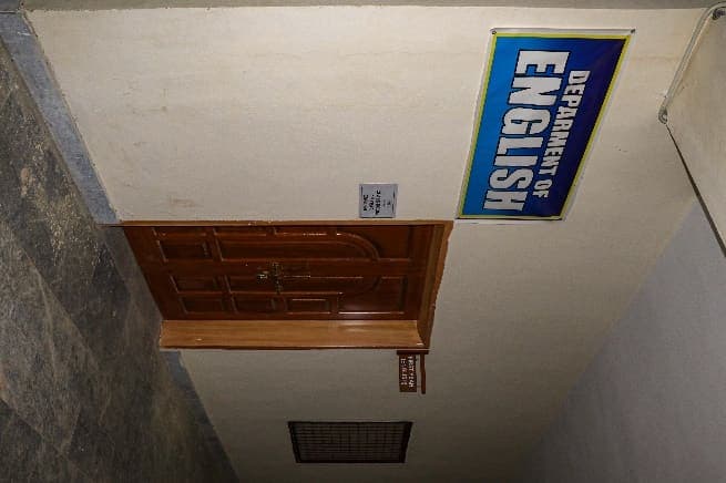 Department of English signboard